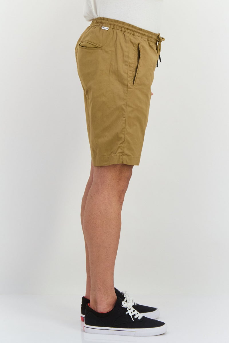 Gazzarrini Men Regular Fit Plain Chino Shorts, Light Brown  - Image 2