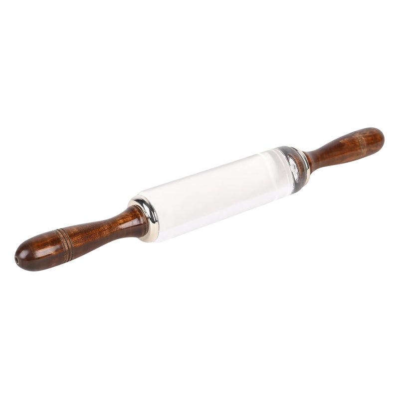 Rollyware Premium Crystal Rolling Pin with Base Polpat Chakla Belan 25 Less Effort Working The Dough Upgrade Your Baking NonStick Zero Maintenance only Rolling Pin - Image 1