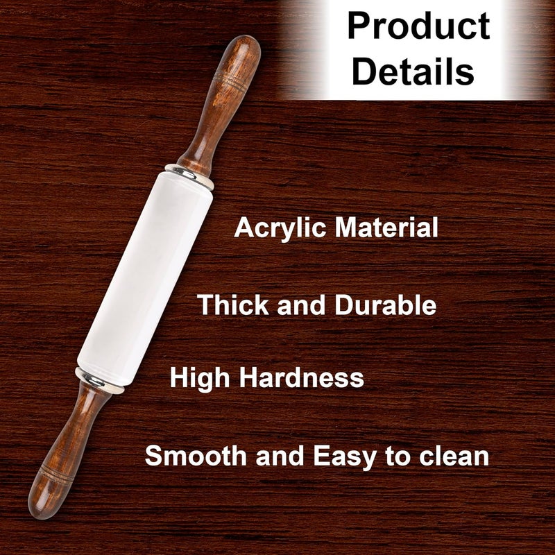 Rollyware Premium Crystal Rolling Pin with Base Polpat Chakla Belan 25 Less Effort Working The Dough Upgrade Your Baking NonStick Zero Maintenance only Rolling Pin - Image 2
