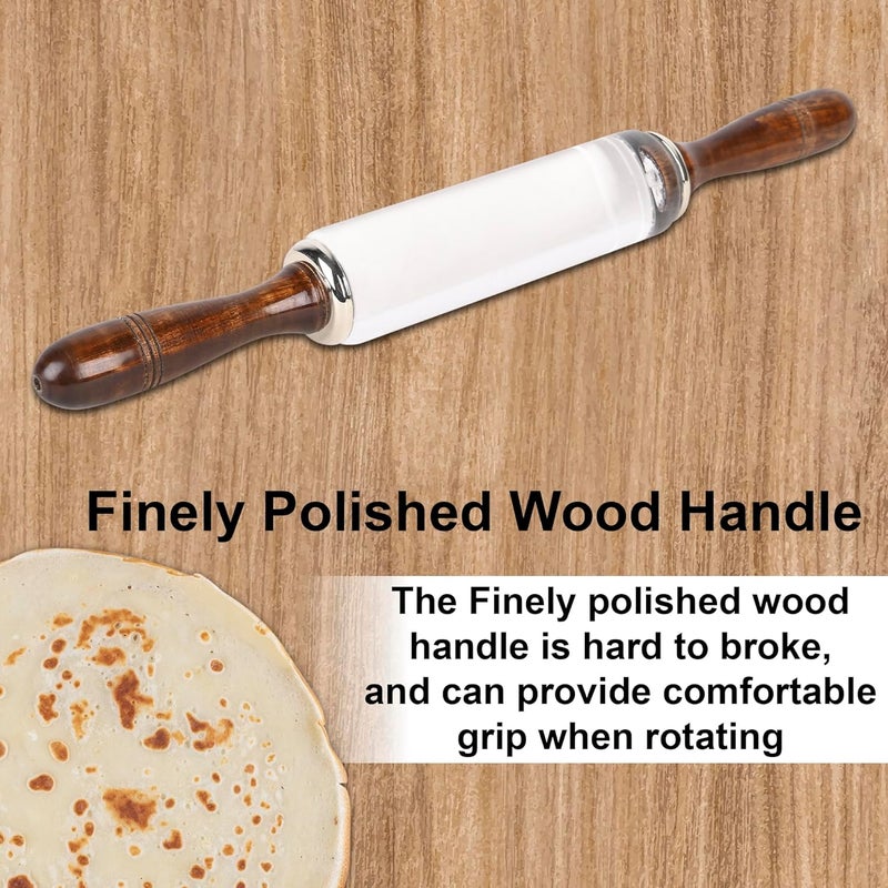 Rollyware Premium Crystal Rolling Pin with Base Polpat Chakla Belan 25 Less Effort Working The Dough Upgrade Your Baking NonStick Zero Maintenance only Rolling Pin - Image 3