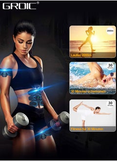 GROIC ABS Stimulator,EMS Muscle Stimulator,Abdominal Toning Belt,ABS Training Waist Trimmer Belt Wireless Ab Trainer Fitness Equipment, Ab Sport Exercise Belt with USB Rechargeable  - Image 3