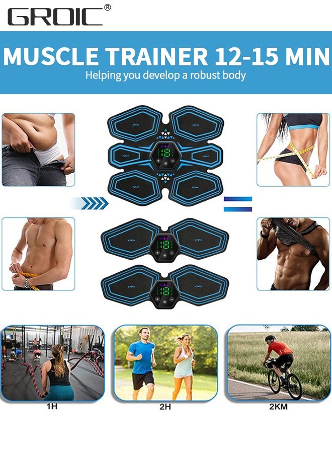 GROIC ABS Stimulator,EMS Muscle Stimulator,Abdominal Toning Belt,ABS Training Waist Trimmer Belt Wireless Ab Trainer Fitness Equipment, Ab Sport Exercise Belt with USB Rechargeable  - Image 5