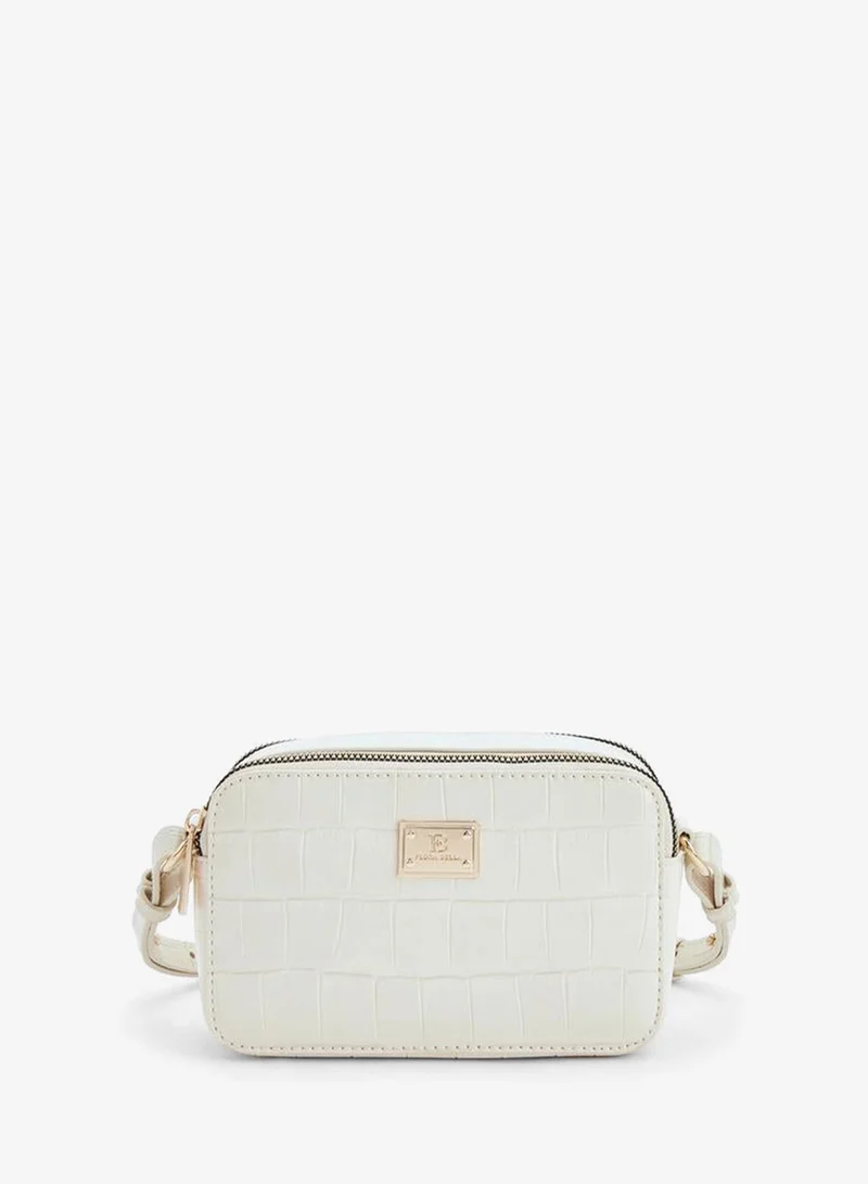 Textured Crossbody Bag With Adjustable Strap