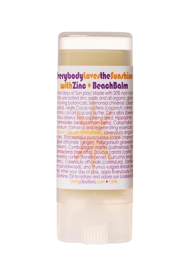 Living Libations - Organic Everybody Loves The Sunshine Beach Balm With Zinc | Natural, Wildcrafted Clean Beauty (.5 oz | 15 ml