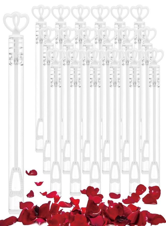FOIMAS 40pcs Mini Wedding Bubble Wand,Heart Bubble Wand for Guest Wedding Party Favor Bachelorette Party Valentines Day Party Decoration Supply,White - Image 1