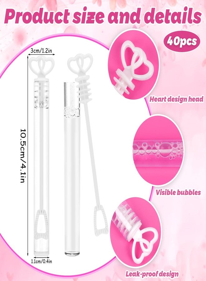 FOIMAS 40pcs Mini Wedding Bubble Wand,Heart Bubble Wand for Guest Wedding Party Favor Bachelorette Party Valentines Day Party Decoration Supply,White - Image 2