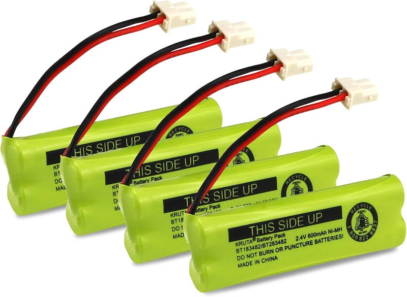 Kruta BT183482 BT283482 Cordless Phone Battery for Vtech DS6401 DS6421 DS6422 DS6472 LS6405 LS6425 LS6426 LS6475 LS6476 89-1348-01-00 Cordless Phone Handset (Pack 4) - Image 1