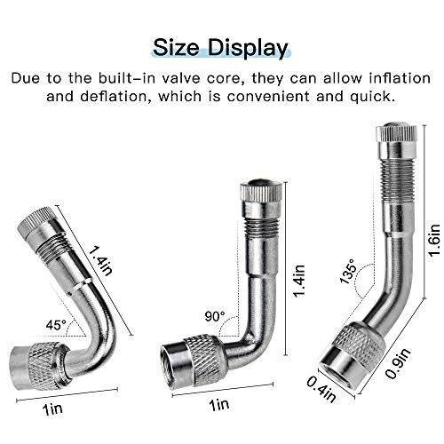Mellbree 6-Pack Valve Stem Extenders, Mellbree 45 Degree 90 Degree 135 Degree Schrader Tire Valve Extension Compatible for Dual Wheels Passenger Cars, RV, Stroller, Bicycles, Motorcycles and Trailers - Image 4