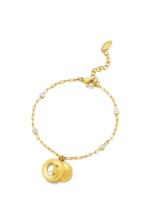 بوليس Amour Gold Plated Ladies Bracelet With Charms and CrystalsPEJLB0002901