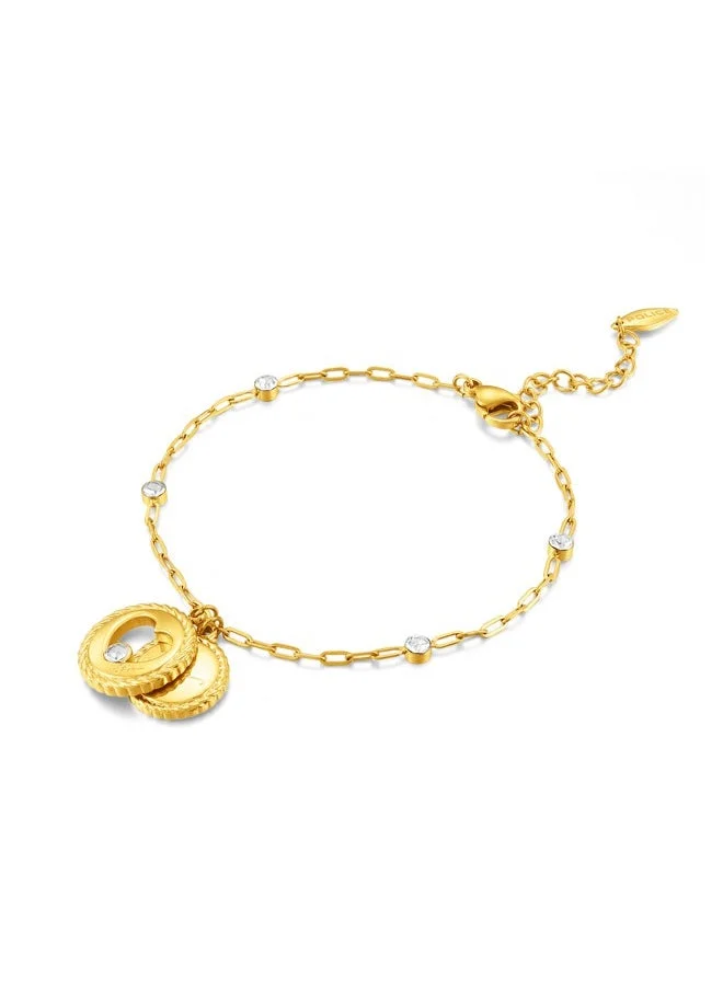 POLICE Police Amour Gold Plated Ladies Bracelet With Charms and Crystals - PEJLB0002901