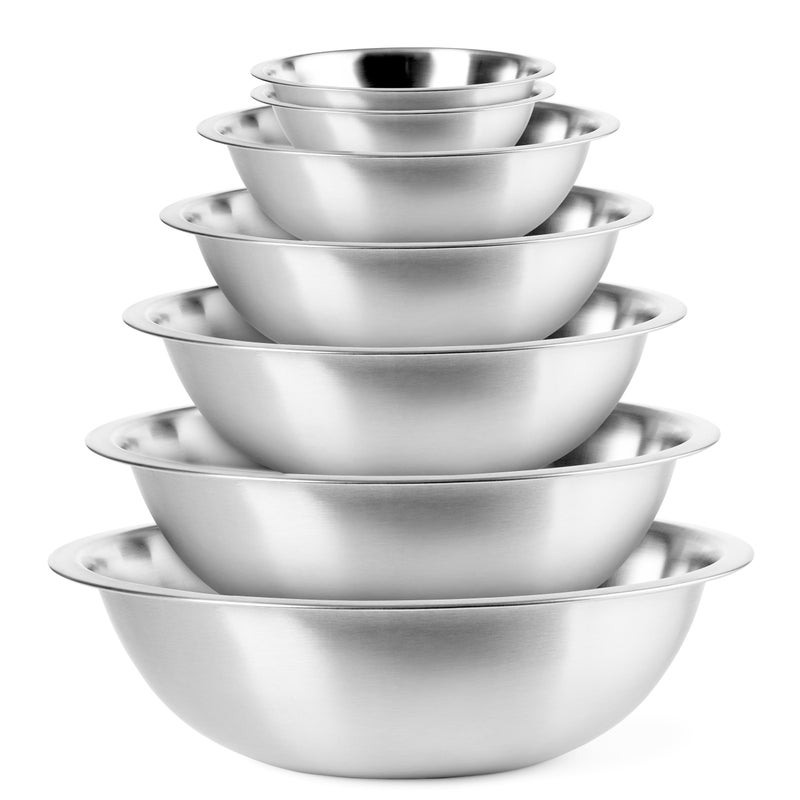 EHOMEA2Z Mixing Bowls Metal Stainless SteelKitchen Nesting Bowls for Space Saving Storage Gadgets Baking Cooking Breader Bowl Polished Mirror 72x075153458 QT