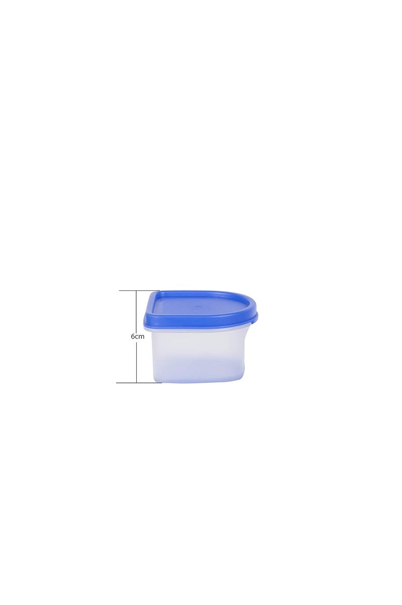 Cutting EDGE Modular Containers Oval Set with Plain Lid for Pickle Sauces Spices Chutney Dryfruits Travelling Spill proof Stackable 250 ML Set of 8 Blue Lids - Image 3