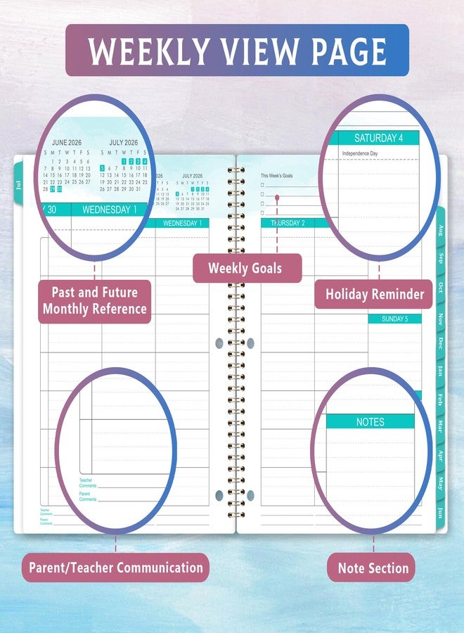 Coboll Student Planner 2026-2027- 2026-2027 School Planner from July 2026 - June 2027, 2026-2027 Academic Planners with Stickers & Inner Pocket for Middle/High School, College Students, 8.5" X 11" - Image 5
