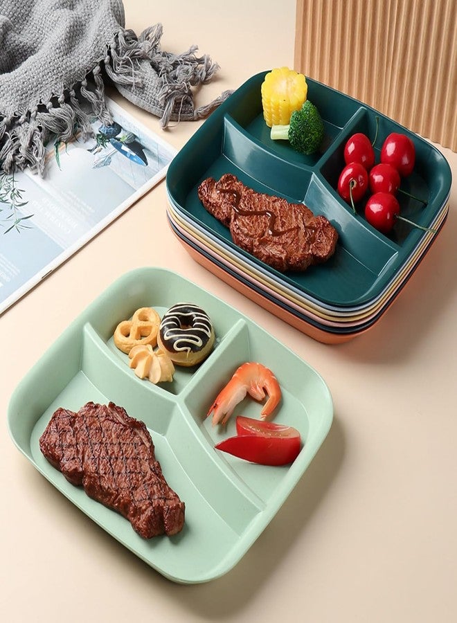 Takositio Reusable Wheat Straw Compartment Plates Lightweight Portion Control Plate Divided for Adults Bariatric Dinner Dish, Dishwasher Safe (Random, Pack of 2) - Image 3