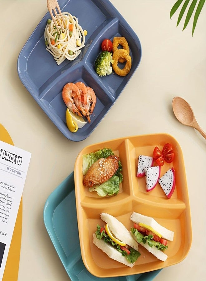 Takositio Reusable Wheat Straw Compartment Plates Lightweight Portion Control Plate Divided for Adults Bariatric Dinner Dish, Dishwasher Safe (Random, Pack of 2) - Image 5
