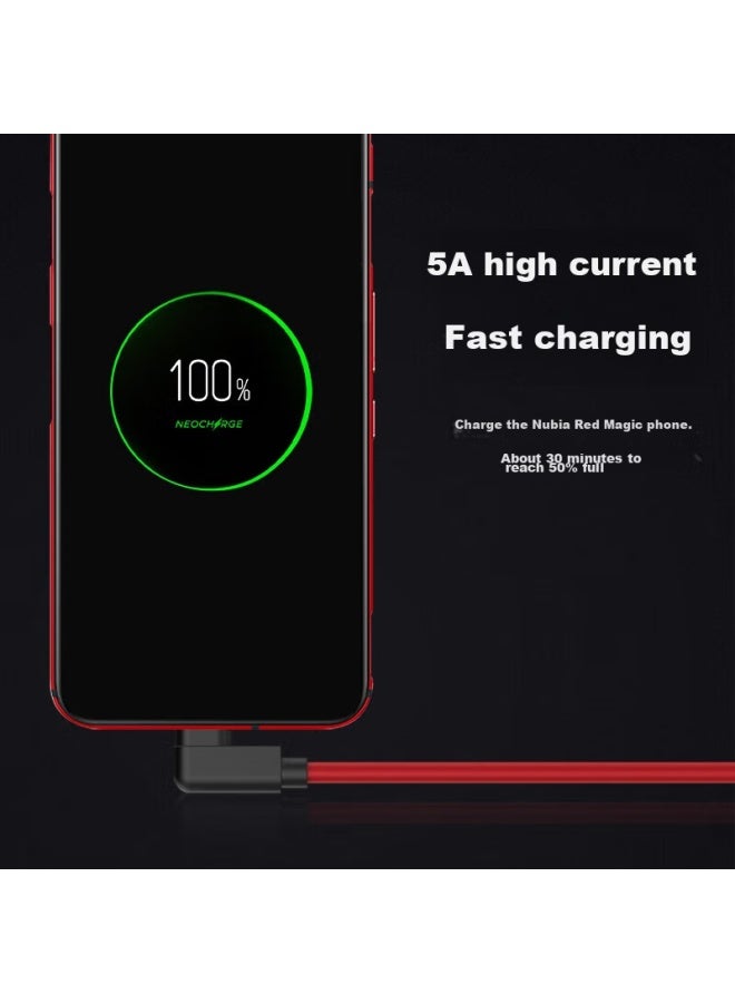 Trendy Style Chuanfan Nubia Red Magic Data Cable, Pd Fast Charging Adapter, 2 Meters, Suitable For Red Magic 8/7/7s/6s/pro/5s/5g/3/3s Phones, Dual Type-c Charging Cable, 5a Fast Charging - Image 2