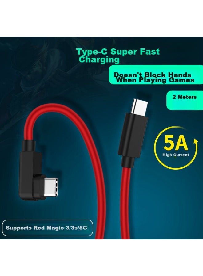 Trendy Style Chuanfan Nubia Red Magic Data Cable, Pd Fast Charging Adapter, 2 Meters, Suitable For Red Magic 8/7/7s/6s/pro/5s/5g/3/3s Phones, Dual Type-c Charging Cable, 5a Fast Charging - Image 1
