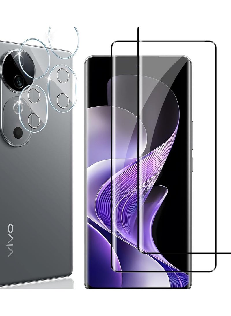 General Screen Protector Compatible with VIVO V40 Pro, [2 Pack] Tempered Glass + [2 Pack] Camera Lens Protector, 9H Hardness HD Anti-Scratch Protective Film  - Image 1