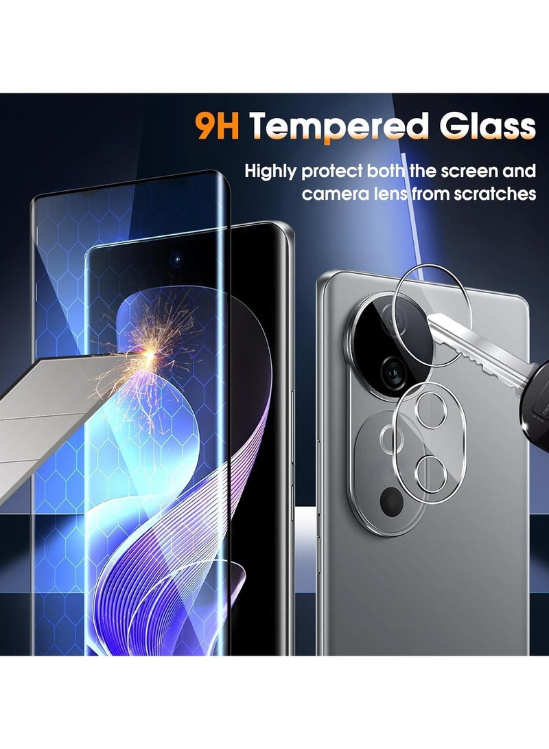General Screen Protector Compatible with VIVO V40 Pro, [2 Pack] Tempered Glass + [2 Pack] Camera Lens Protector, 9H Hardness HD Anti-Scratch Protective Film  - Image 5