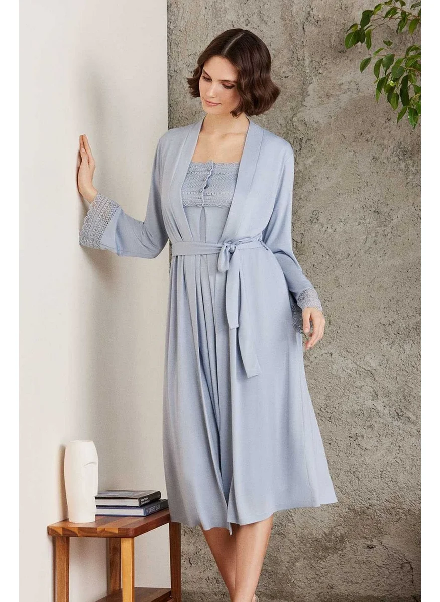 pierre cardin 4005 Maternity Maternity Dressing Gown Nightgown Set-Mist