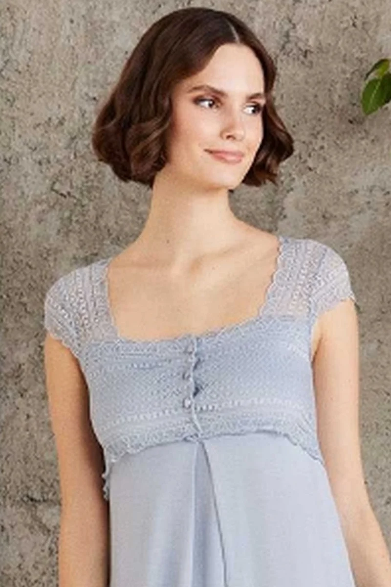 pierre cardin 4005 Maternity Maternity Dressing Gown Nightgown Set-Mist