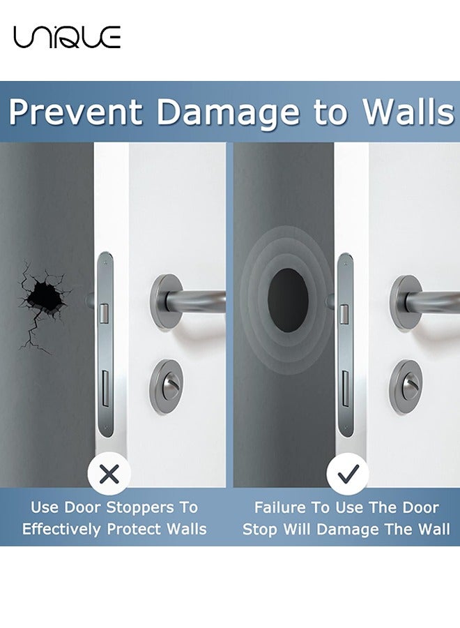 Unique 4PCS Door Stoppers Wall Protector, Silicone Door Knob Guard Wall Shield, Door Handle Bumper Self Adhesive Silencer Soft Rubber Crash Pad for Home Office - Black  - Image 3
