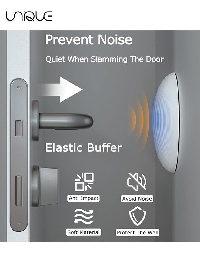 Unique 4PCS Door Stoppers Wall Protector, Silicone Door Knob Guard Wall Shield, Door Handle Bumper Self Adhesive Silencer Soft Rubber Crash Pad for Home Office - Black  - Image 5