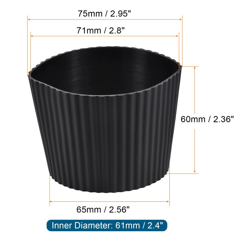 MECCANIXITY Mug Sleeves, Heat Resistant Protective Anti-Slip Cup Silicone Covers Water Bottle Boots, Black Pack of 2 - Image 2