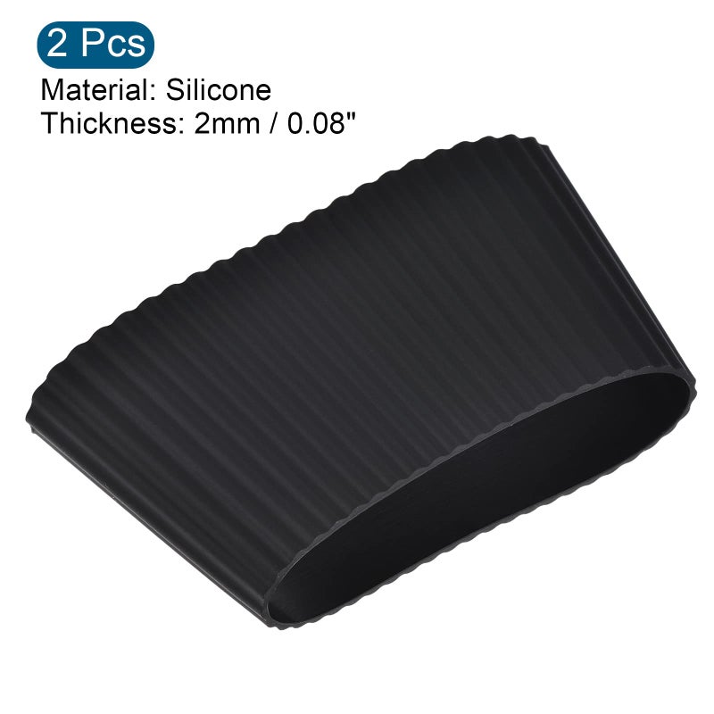 MECCANIXITY Mug Sleeves, Heat Resistant Protective Anti-Slip Cup Silicone Covers Water Bottle Boots, Black Pack of 2 - Image 3