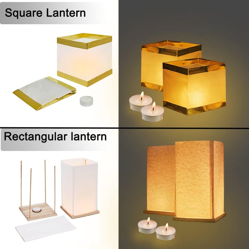 FueLye Square Rectangle Floating Candles Lantern Sets,Outdoor Decoration Waterproof Floating Lanterns for Pool,River,Memorials,Wedding,Bar,and Parties(6Pack) - Image 3