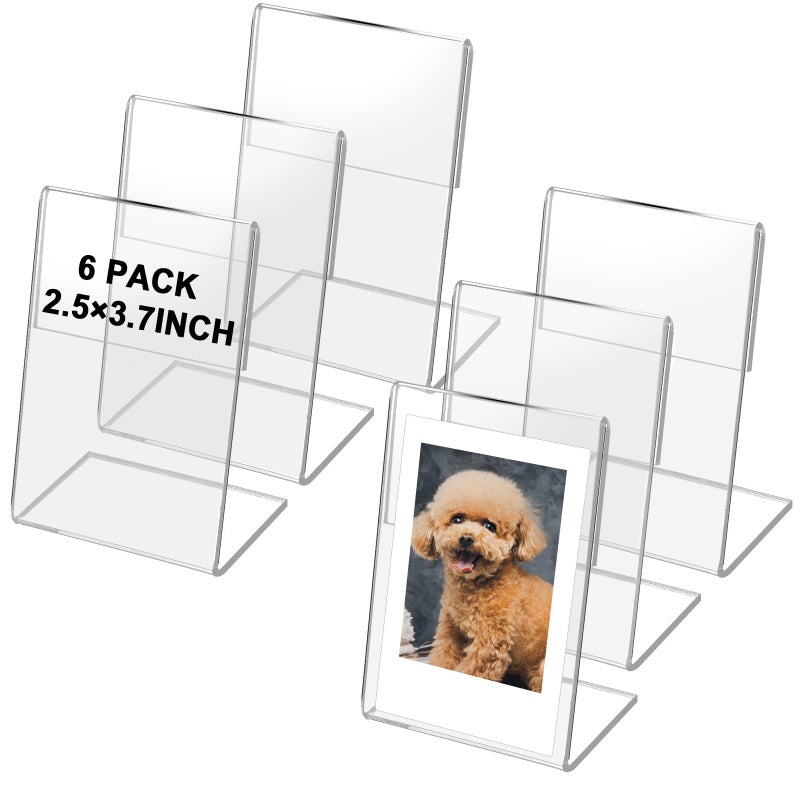 HAPY SHOP 6 Pack Wallet Size Picture Frames,2.5x3.7 Acrylic Picture Frame,Mini Photo Frames for 3 in/3.5 In Mini Instant Films Photo Cards - Image 1