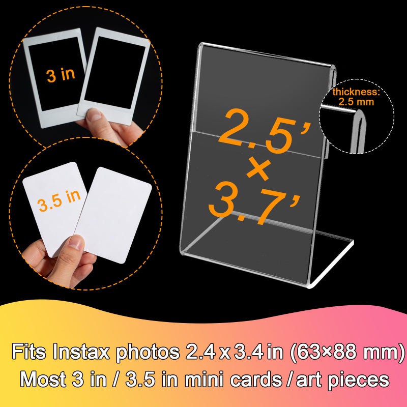 HAPY SHOP 6 Pack Wallet Size Picture Frames,2.5x3.7 Acrylic Picture Frame,Mini Photo Frames for 3 in/3.5 In Mini Instant Films Photo Cards - Image 2