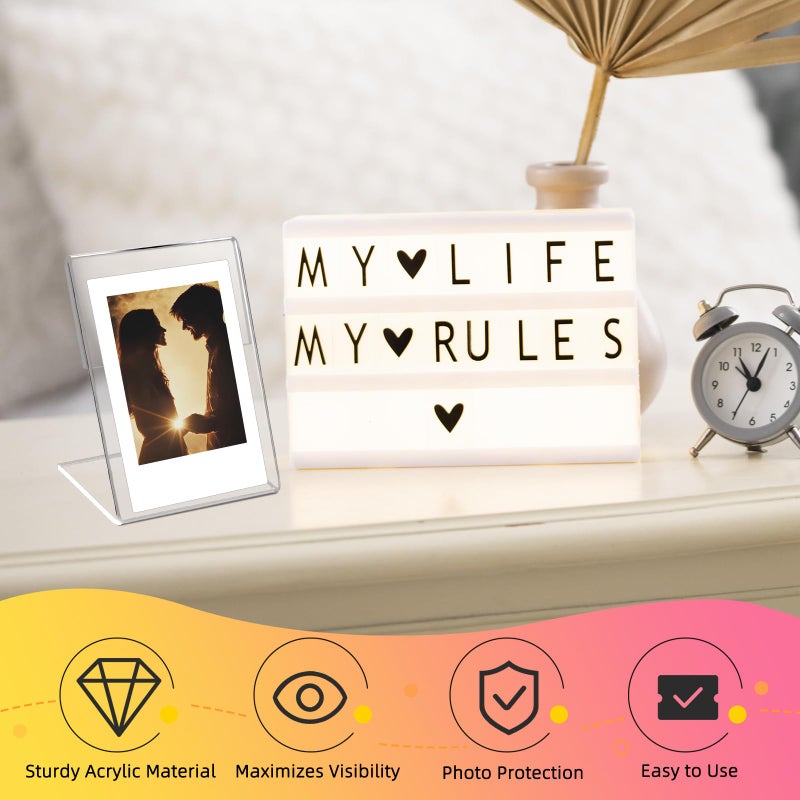 HAPY SHOP 6 Pack Wallet Size Picture Frames,2.5x3.7 Acrylic Picture Frame,Mini Photo Frames for 3 in/3.5 In Mini Instant Films Photo Cards - Image 4