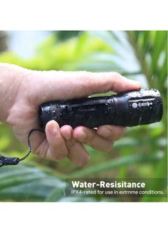 M MIAOYAN LED Flashlight | Compact and Bright Adjustable Focus Waterproof Battery-Powered Torch | Lightweight Pocket Torch | Ideal for Power Outages, Camping, Dog Walking | Gifts for Kids, Dads, and Men (Batteries Not Included)  - Image 5