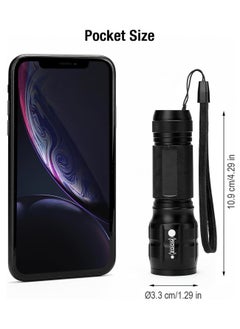 M MIAOYAN LED Flashlight | Compact and Bright Adjustable Focus Waterproof Battery-Powered Torch | Lightweight Pocket Torch | Ideal for Power Outages, Camping, Dog Walking | Gifts for Kids, Dads, and Men (Batteries Not Included)  - Image 4