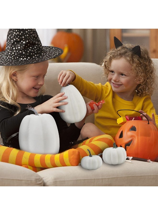 CCINEE 12PCS White Artificial Pumpkins,Assorted Size Foam Pumpkins for Halloween Thanksgiving Fall Table Centerpiece Party Decoration - Image 5
