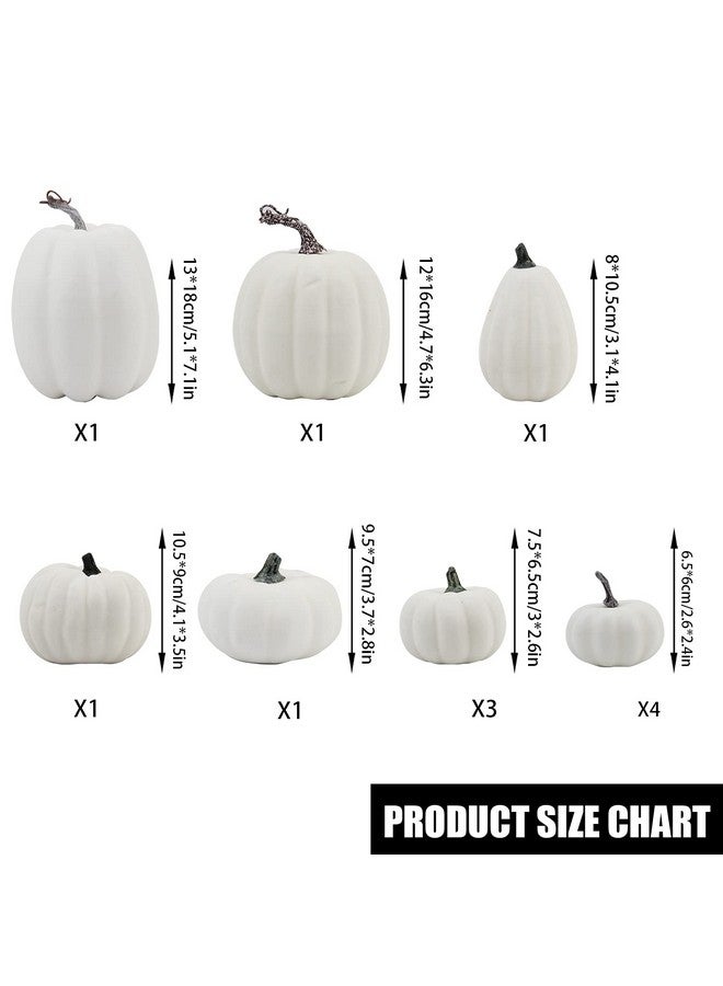 CCINEE 12PCS White Artificial Pumpkins,Assorted Size Foam Pumpkins for Halloween Thanksgiving Fall Table Centerpiece Party Decoration - Image 2