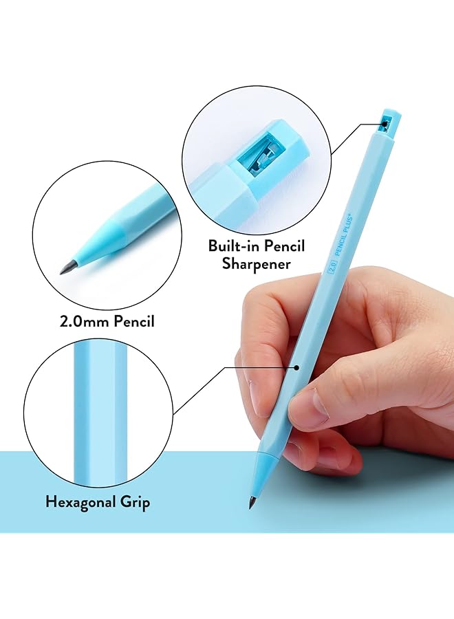 إيروريكس مجموعة أقلام رصاص ميكانيكية مكونة من 6 قطع 2 مم أقلام رصاص ميكانيكية باستيل مع مبراة و6 أنابيب رصاص Hb مجموعة أقلام رصاص ميكانيكية جمالية مع حقيبة للأطفال للكتابة والرسم والتخطيط ألوان عشوائية - Image 3