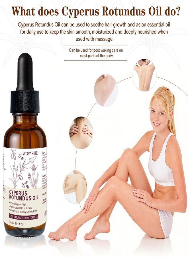 Wovarkie 3pack Cyperus Rotundus Oil, Natural Cyperus Rotundus Oil for Hair Removal, Moisturizing & Soothing Cypress Oils For Reducing Body Hair Growth - Image 3