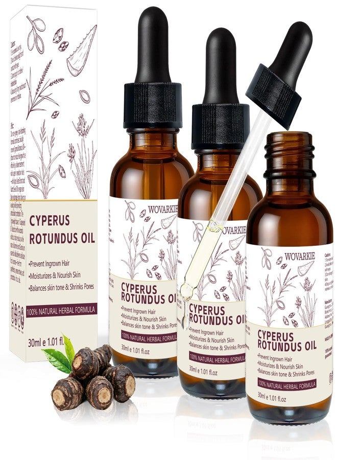 Wovarkie 3pack Cyperus Rotundus Oil, Natural Cyperus Rotundus Oil for Hair Removal, Moisturizing & Soothing Cypress Oils For Reducing Body Hair Growth - Image 1