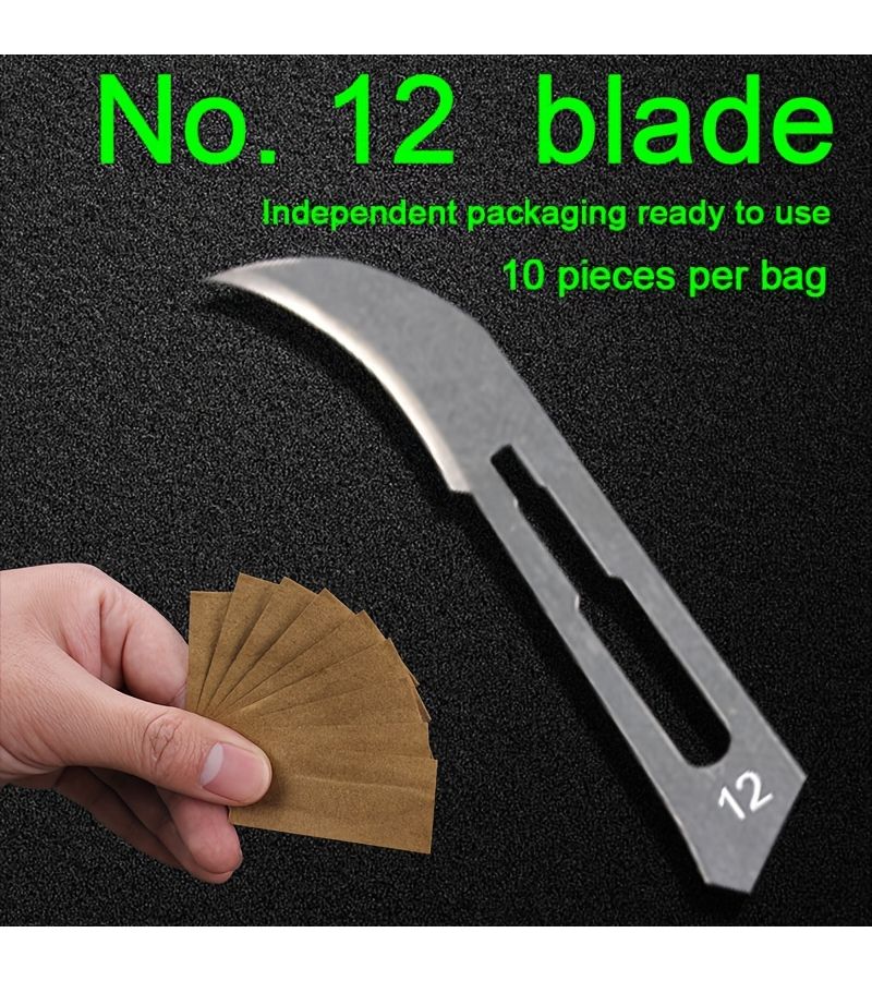No 12 Industrial Carbon Steel Blade 10PCS for Carving Film Application and DIY Crafts - Image 4