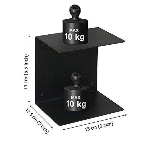 Go Hooked Heavy Duty Metal Wall Mounted Book Shelves for Study Room, Living Room and Bedrooms (4 Pcs) (Black) - Image 2