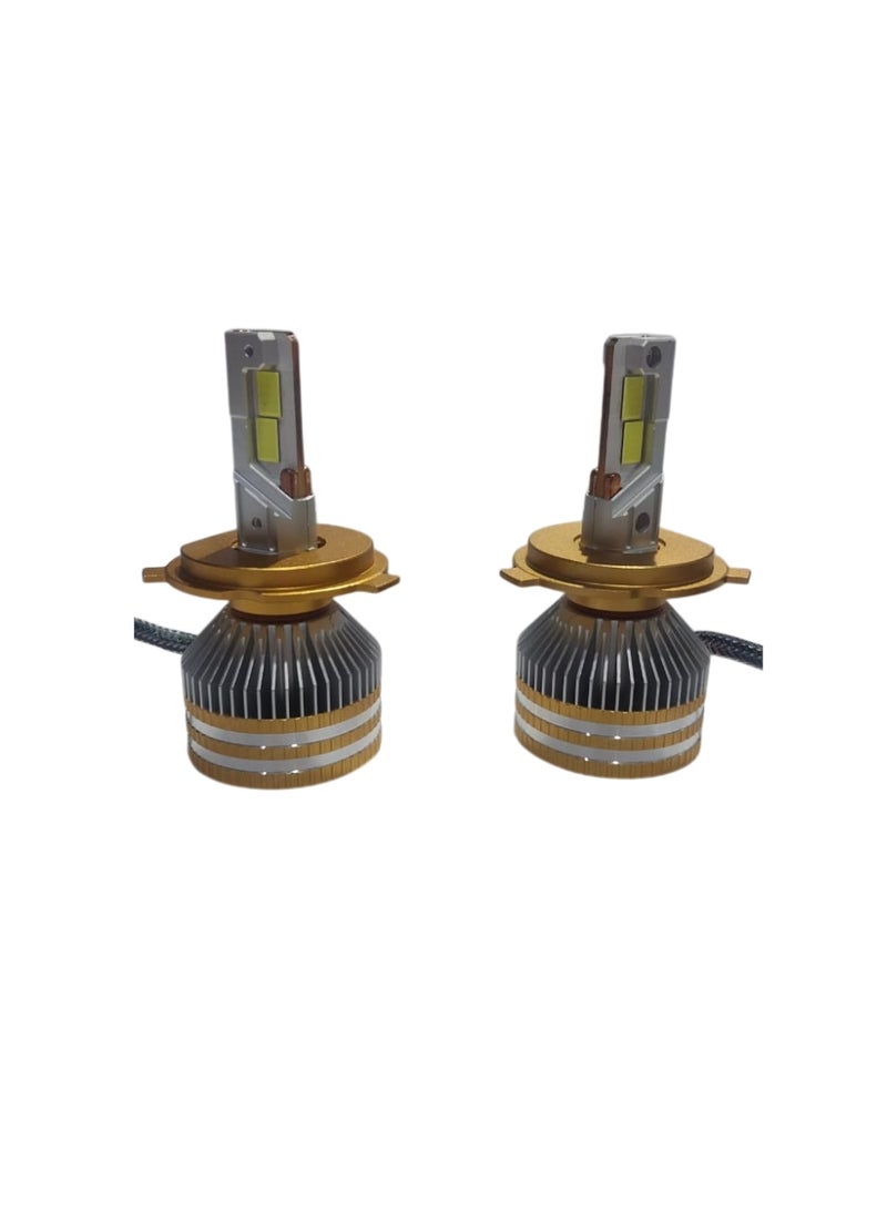 Farouk طقم مصابيح أمامية للسيارة XS-250 H4 LED، بقوة إضاءة قصوى تبلغ 15000 لومن و180 واط - Image 2