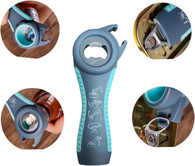 GZLT Jar Opener for Seniors with Arthritis,Jar Opener for Weak Hands,5-in-1 Bottle Opener,4-in-1 Can Opener… (Blue) - Image 5