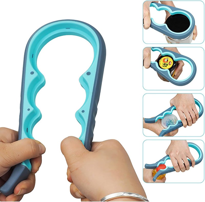 GZLT Jar Opener for Seniors with Arthritis,Jar Opener for Weak Hands,5-in-1 Bottle Opener,4-in-1 Can Opener… (Blue) - Image 3