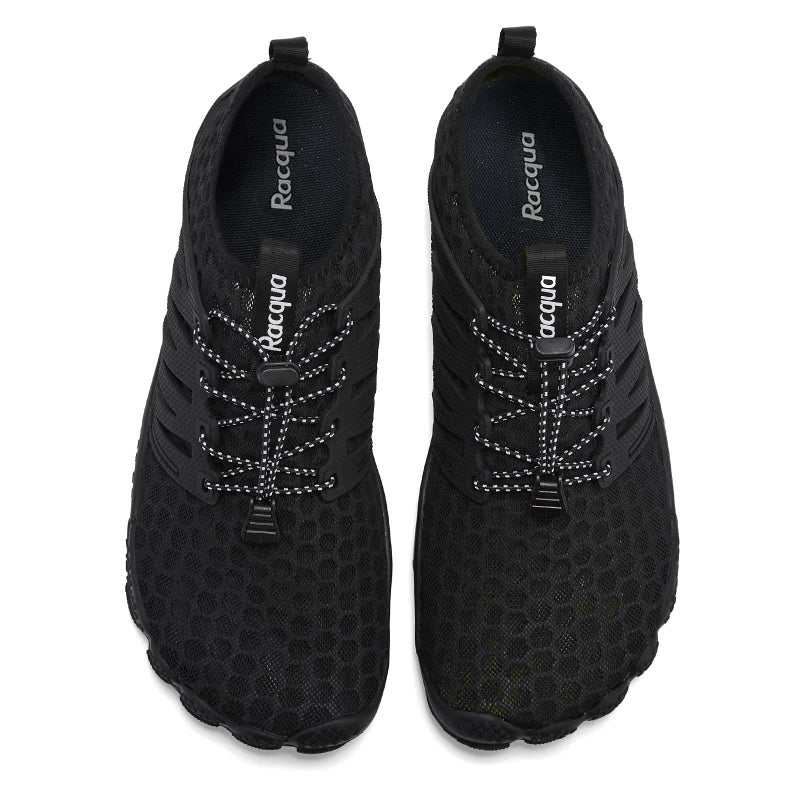 Racqua Mens Womens Water Sport Shoes Quick Dry Barefoot Aqua Shoes Beach Surf Swim Pool Hiking Walking Shoes Black 7.5 Women/6.5 Men - Image 4