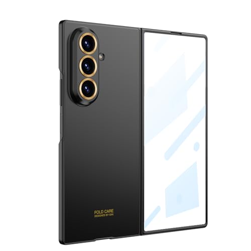 Midkart Matte Case Compatible with Samsung Galaxy Z Fold 7 (Release 2025) with Front Glass Cover Hard PC Thin Cover with Stylish Independent Camera Protection, Black - Image 1