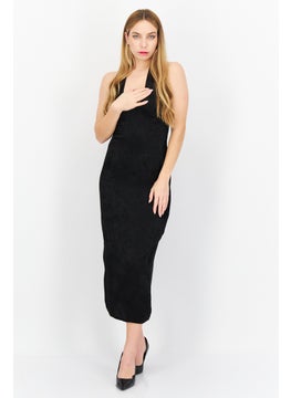 PUBLIC DESIRE Women Solid Midi Casual Dress, Black  - Image 1