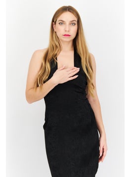 PUBLIC DESIRE Women Solid Midi Casual Dress, Black  - Image 3
