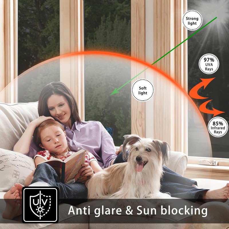 HomeVera Blackout Black Film for Glass Window, self Adhesive Glass Film for Privacy Glass Film for Sunlight Heat Blocking, Glass Window, Office Cabins, Home - 95% Black Glass film12 X 48 Inchs - Image 2